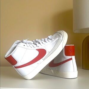 Like NEW Nike Women's White and Red Classic Sneakers size 9